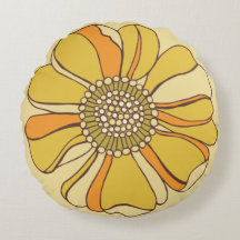 70s - Laranja retrô e flor Dourada