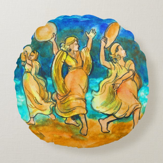 Almofada Redonda A canção de Miriam do mar (Frente)