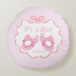 Almofada Redonda A fita arco é uma garota