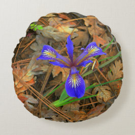 Almofada Redonda A flor selvagem da Íris...