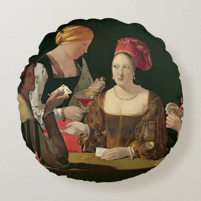 Almofada Redonda A fraude com o ás de diamantes (Frente)