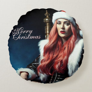 Almofada Redonda A irmã mais sensual do Papai Noel - Feliz Natal 03