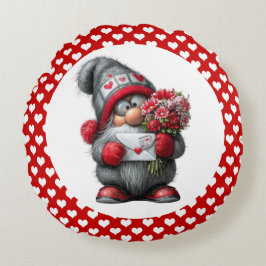 Almofada Redonda "A Love Note for You" Valentine Gnome