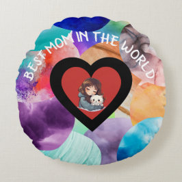 Almofada Redonda A Melhor Mãe Colorida Do Travesseiro decorativo Mu