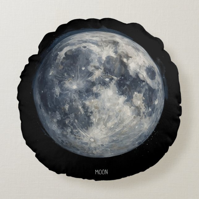 Almofada Redonda A painting of the moon in a space (Frente)