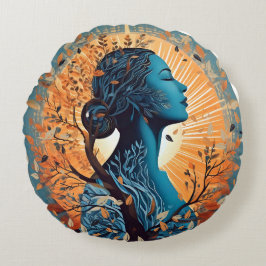 Almofada Redonda A respiração - A essência da vida