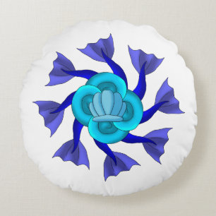 Almofada Redonda A sereia/cavalo marinho ata Iznik 1