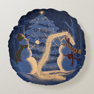 Almofada Redonda A Snowman Christmas