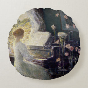 Almofada Redonda A Sonata por Frederick Childe Hassam