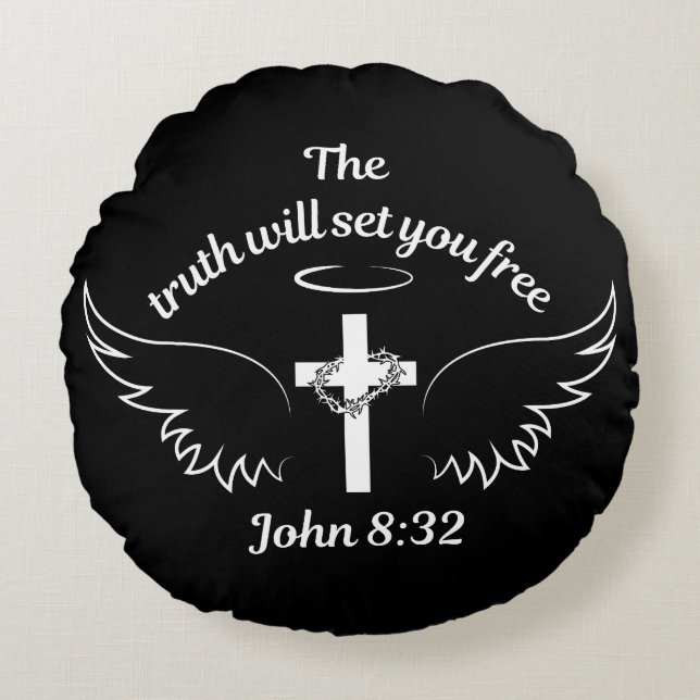 Almofada Redonda A Verdade Vai Libertar John 8:32 (Frente)