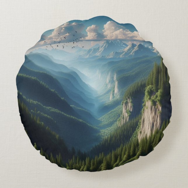 Almofada Redonda A visão da colina (Verso)