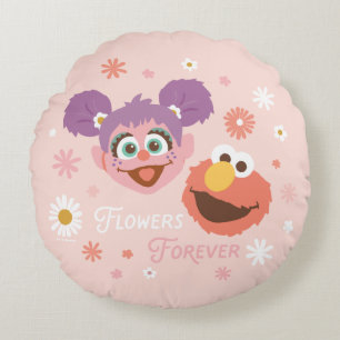 Almofada Redonda Abby Cadabby & Elmo Flores para sempre