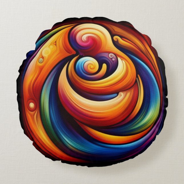 Almofada Redonda Abraço da Mãe Uma Tapeçaria do Amor (Frente)