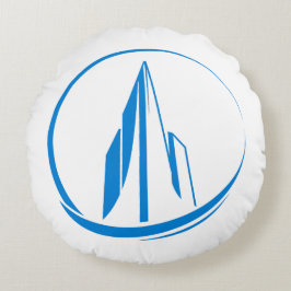 Almofada Redonda Abstract Building Peak Cityscape Circle