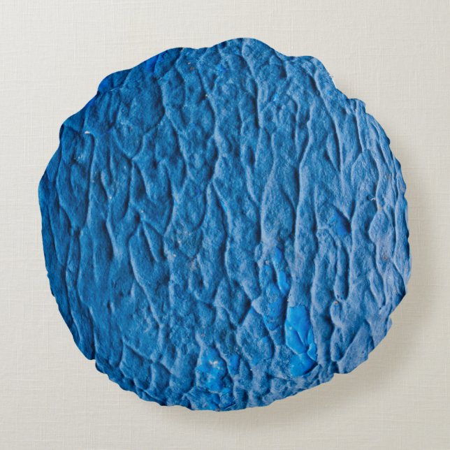 Almofada Redonda Abstract Cobalt Blue Textured Wall with Impasto Pa (Verso)