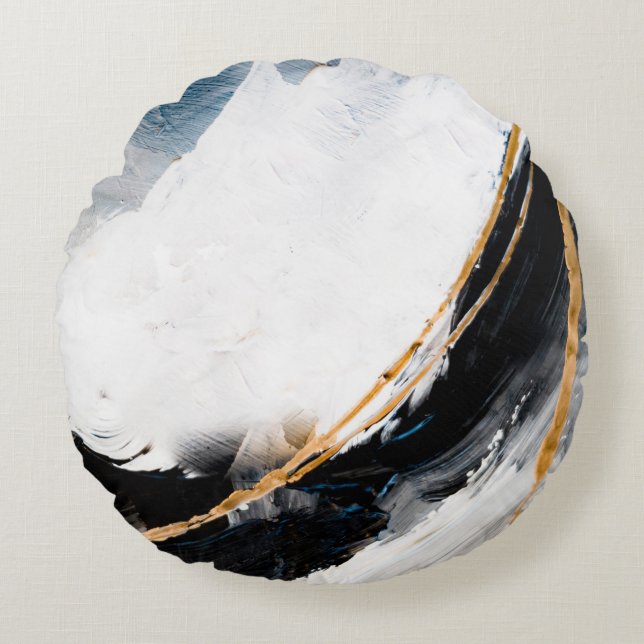 Almofada Redonda Abstract oil texture background. Paint on canvas.  (Frente)