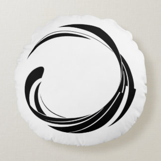 Almofada Redonda Abstract Swirl Circle Design – curved ring artwork