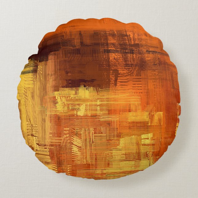 Almofada Redonda Abstract texture. 2d illustration. Expressive hand (Frente)