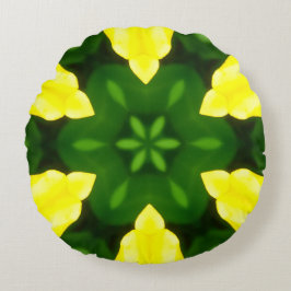 ALMOFADA REDONDA ABSTRACT YELLOW AND GREEN DRAWING. SAMER BRASIL. 3