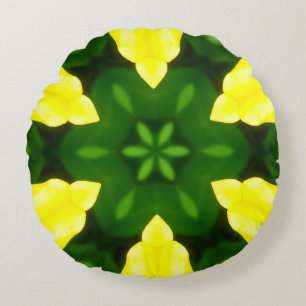 ALMOFADA REDONDA ABSTRACT YELLOW AND GREEN DRAWING. SAMER BRASIL. 3