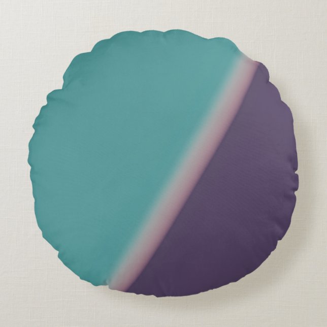 Almofada Redonda Abstrato Art Turquoise Roxo (Frente)