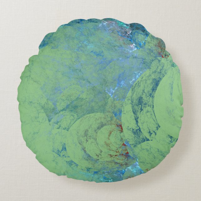 Almofada Redonda Abstrato azul de Opal para RAZR (Frente)