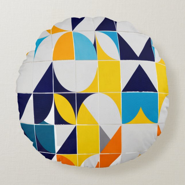 Almofada Redonda Abstrato colorido (Frente)