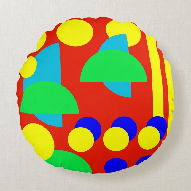 Almofada Redonda Abstrato colorido (Frente)