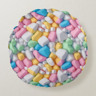 Almofada Redonda Abstrato de marshmallow
