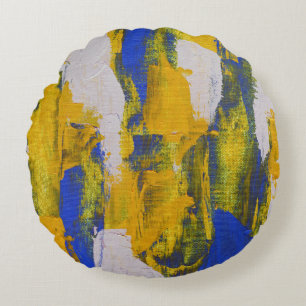 Almofada Redonda Abstrato Expressão n.o 10 por Michael Moffa