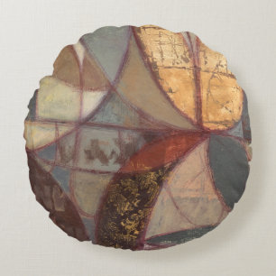 Almofada Redonda Abstrato Floral Leaf Painting de Norman Wyatt