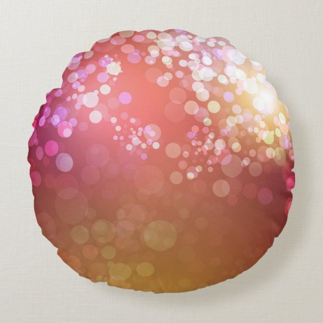 Almofada Redonda Abstrato glamouroso fundo brilhante. (Frente)