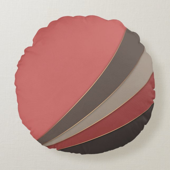 Almofada Redonda Abstrato, impressão simples geométrica simples (Frente)