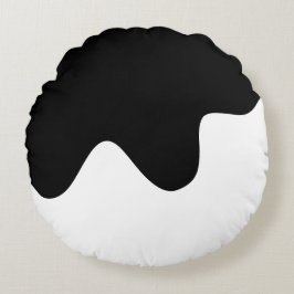 Almofada Redonda Abstrato mínimo preto e branco moderno