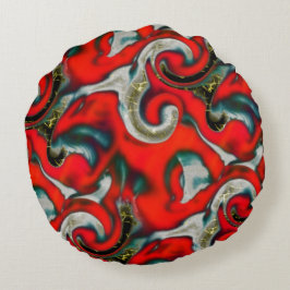Almofada Redonda Abstrato mistura de mancha de gradiente vermelho s