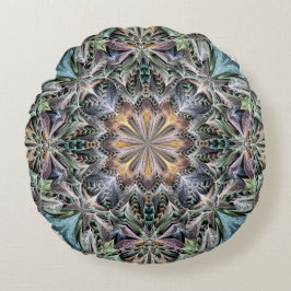 Almofada Redonda Abstrato Multicolor Suculent Garden Rosette