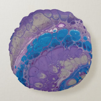 Almofada Redonda Abstrato na moda Cinza Modern Roxo