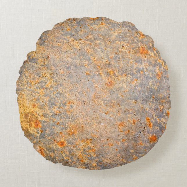 Almofada Redonda Abstrato rusty grunge metal para trás abstrato, ag (Frente)