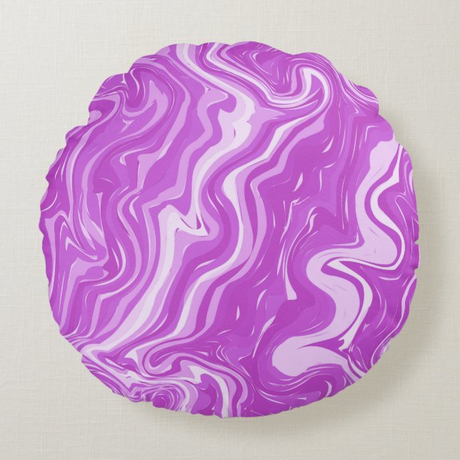 Almofada Redonda Abstrato sem costura Marble - Travesseiro decorati (Frente)