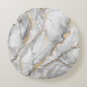 Almofada Redonda abstrato, textura criativa de mar branco