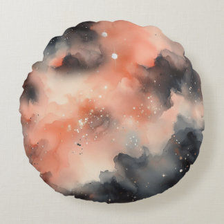 Almofada Redonda Abstrato Watercolor Celestial Sinfonia