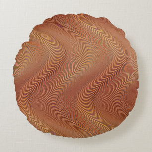Almofada Redonda Abstrato Wavy Strike Patternos Linhas 1