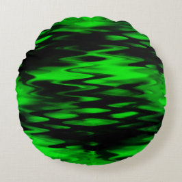 Almofada Redonda Abstrato zigue-zague formando preto manchado a ver