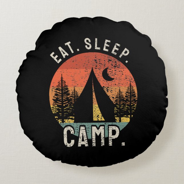 Almofada Redonda Acampamento - Acampamento do Sono (Frente)