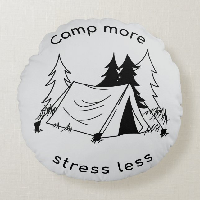 Almofada Redonda Acampamento mais estresse menos (Frente)