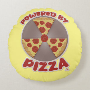 Almofada Redonda Acionado Por Pizza Engraçada Comida Slogan De Goof
