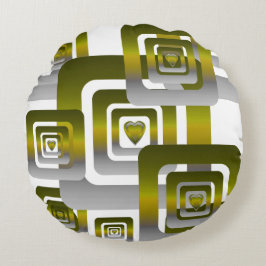 Almofada Redonda Activate My Heart Pattern Silver