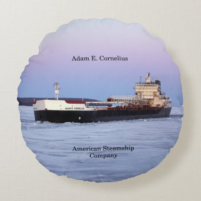 almofada redonda Adam E. Cornelius (Frente)