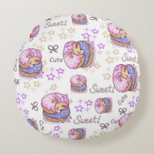 Adorable cute donut baby girl pattern White purple