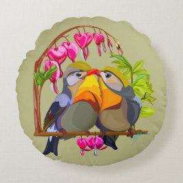 Almofada Redonda Adorável Pekin Robin Bird Pair